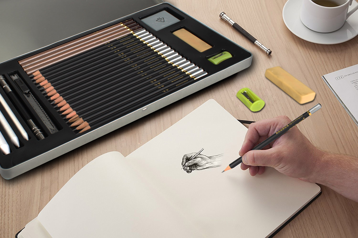 1 / 2 Set High Quality Soft Medium Hard Sketch Draw Pencils + Tools for  Artists