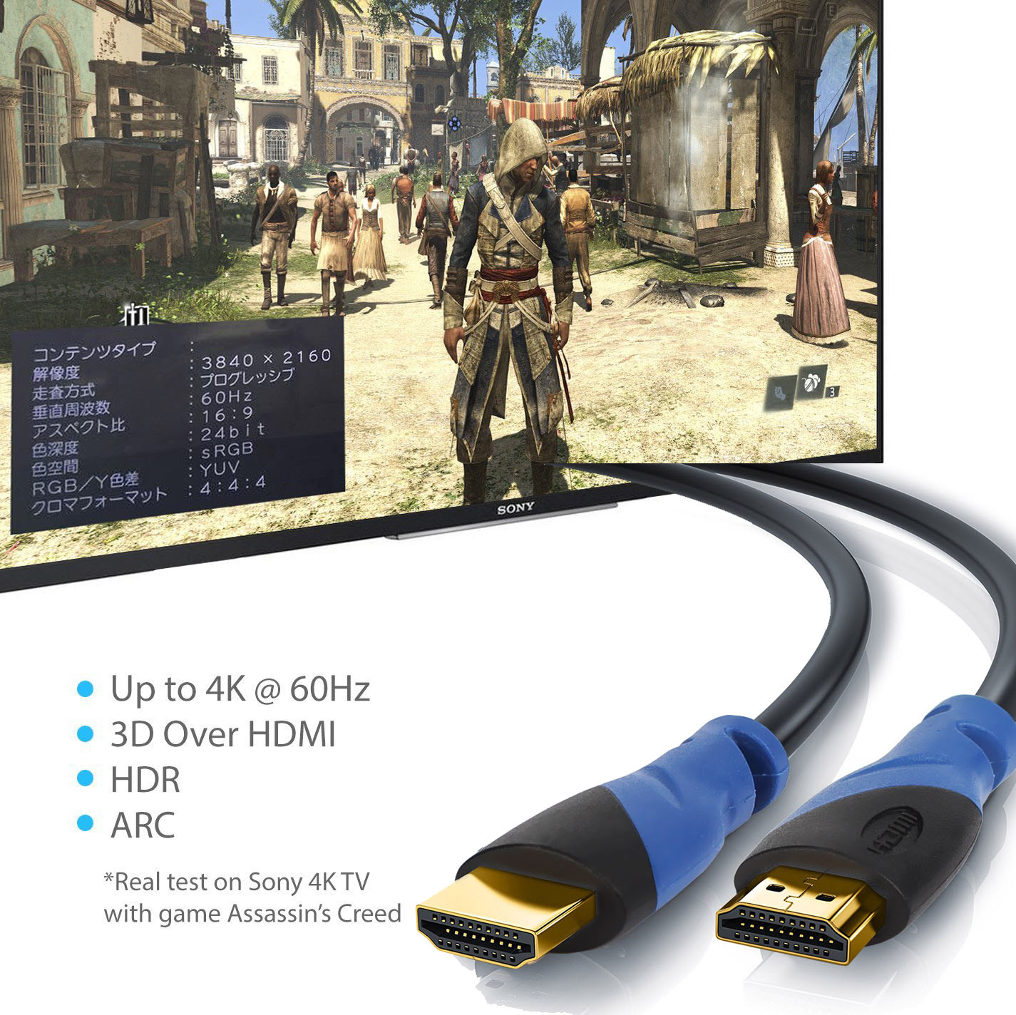 HDMI Cable 2.0 HDMI to HDMI 3m 5m 8m 10m 15m Support Arc 3D Hdr 4K 60Hz  Ultra HD - China HDMI Cable 5m and 4K HDMI 2.0 Cable price