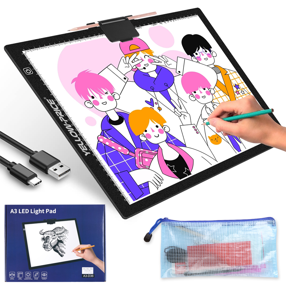 LSLJS LED Painting Copy Board Drawing Tracing Light Box, Portable A4  Drawing Pad with Eye Protection Light USB Powered Copy Drawing Board Kids  Learning Painting Artists Designing, Animation, Sketching 
